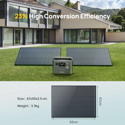 AFERIY AF-SG120 120W Monocrystalline Glass Solar Panel
