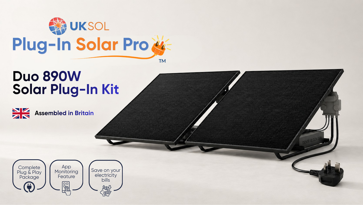 UKSOL  Sheffield Pro Duo Ground Mount – 890W Plug-In Solar Kit