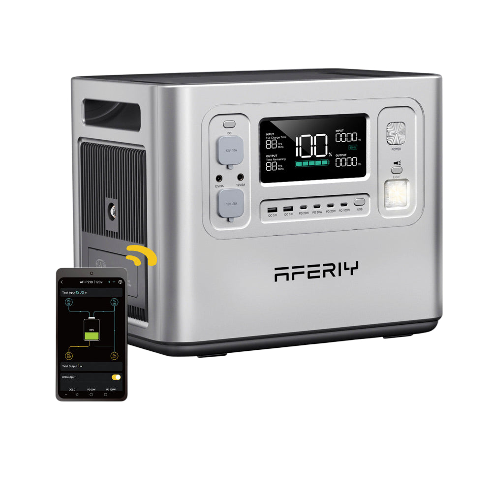 AFERIY P210 Portable Power Station – 2400W / 2048Wh – Silver
