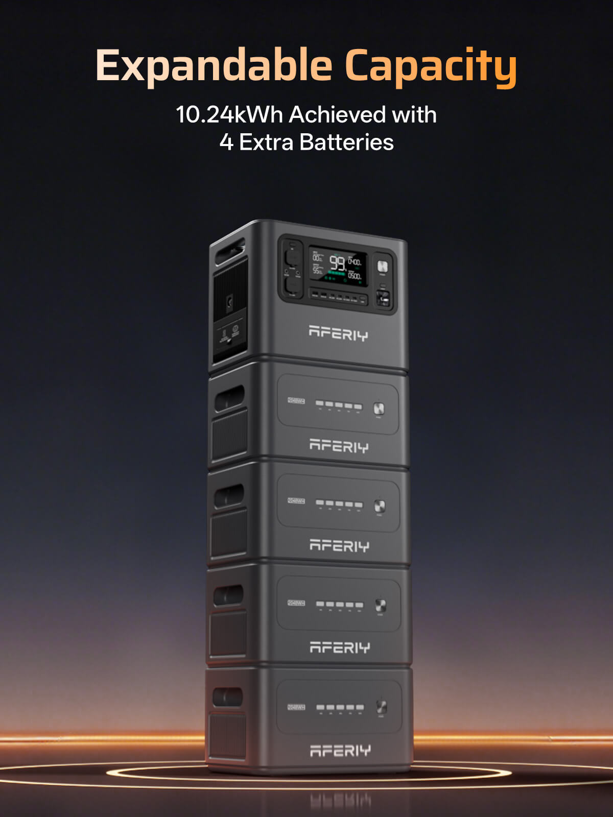 AFERIY P280 expandable to 10.24kWh with extra batteries (sold separately)